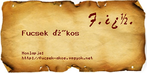 Fucsek Ákos névjegykártya